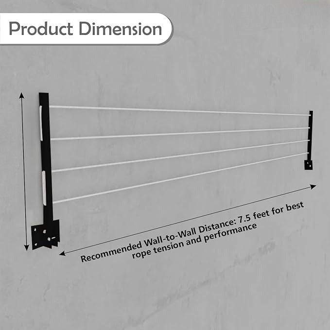Mounted Drying - Wall Rack Clothline – Foldable & Heavy-Duty for Everyday Laundry