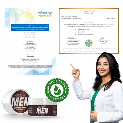 NICONI Men Enzyme De-Tan Pack for Face & Body | Sun Tan Removal